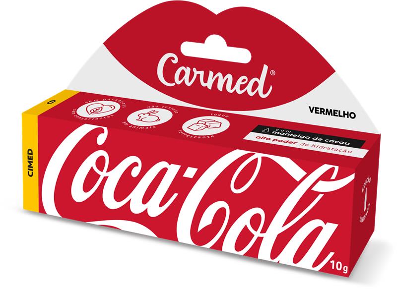 Hidratante Labial Carmed Coca-cola Vermelho 10g
